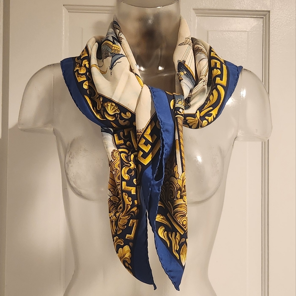 Hermes Vintage Jonques Et Sampans Silk Scarf 90 - Picture 3 of 8